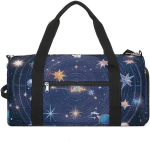 Constellations Cosmic Galaxies Gym Bag for Men Women Water Resistant Duffle Bag Travel Lightweight Bag for Travel Sports