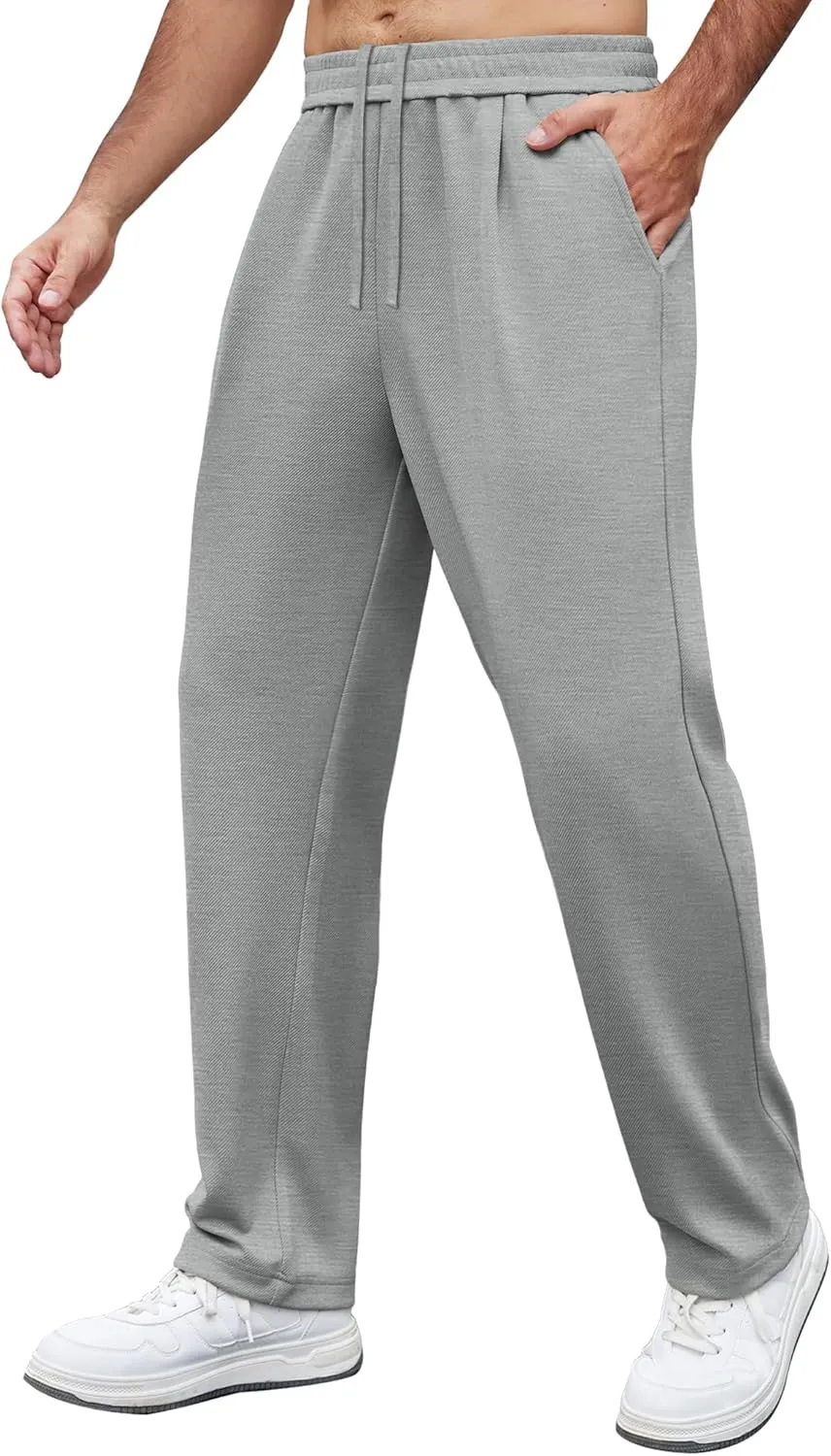COOFANDY Mens Casual Sweatpants Open Bottom Lounge Pants Lightweight Baggy Workout Yoga Track Pants