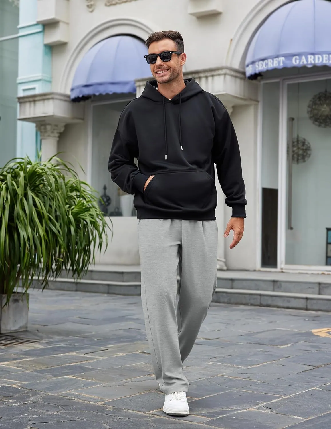 COOFANDY Mens Casual Sweatpants Open Bottom Lounge Pants Lightweight Baggy Workout Yoga Track Pants