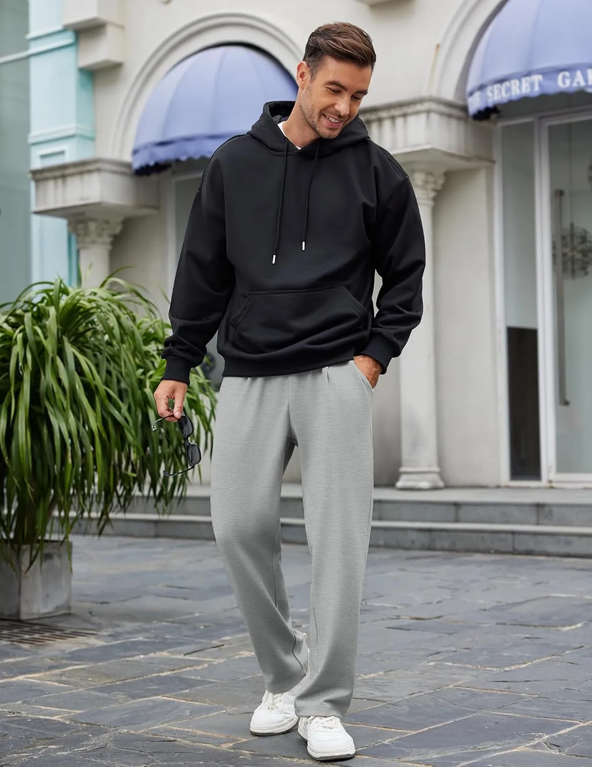 COOFANDY Mens Casual Sweatpants Open Bottom Lounge Pants Lightweight Baggy Workout Yoga Track Pants