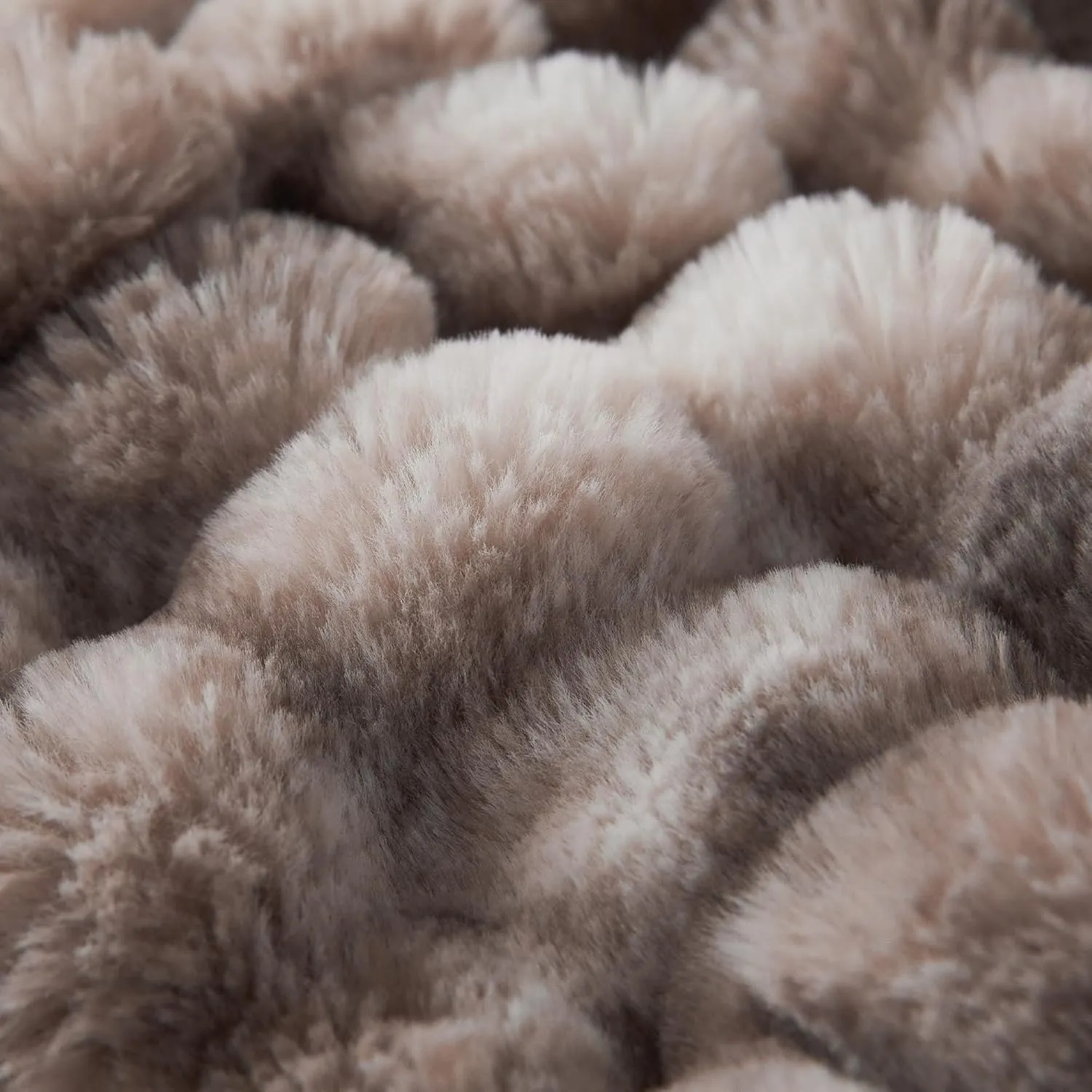 COOVA Faux Rabbit Fur & Flannel Throw Blanket 60x80 Inch - Luxury Fuzzy & Cozy Soft Twin Size Blanket for All Seasons, Breathable and Comfortable for Bed, Couch, and Camping,Tie Dye Brown