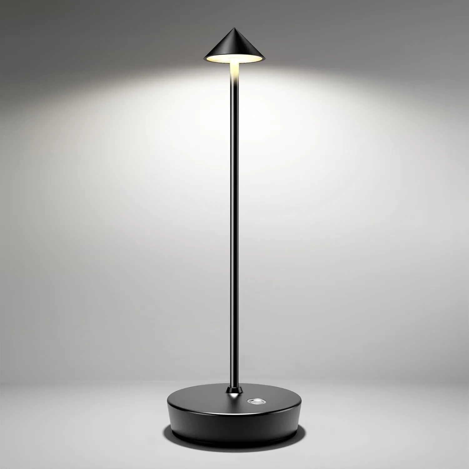 Cordless Table Lamps Rechargeable, 6000mAh Battery Operated LED Desk Lamp Outdoor Waterproof Portable Touch Dimmable Table Night Light for Patio Restaurant Dining Home Black