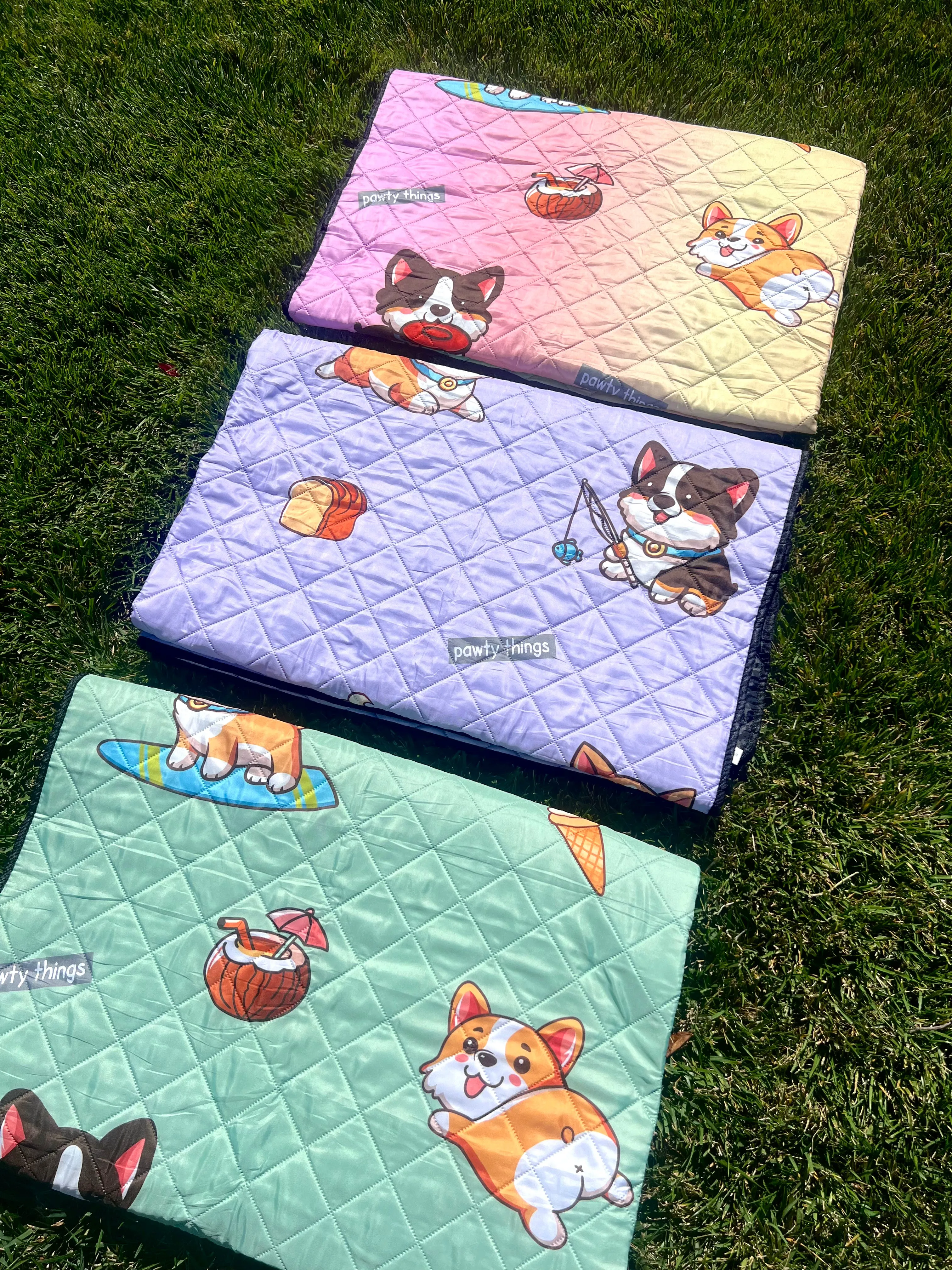 Corgi Picnic/Beach Blanket (Lavender)