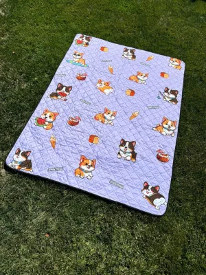 Corgi Picnic/Beach Blanket (Lavender)