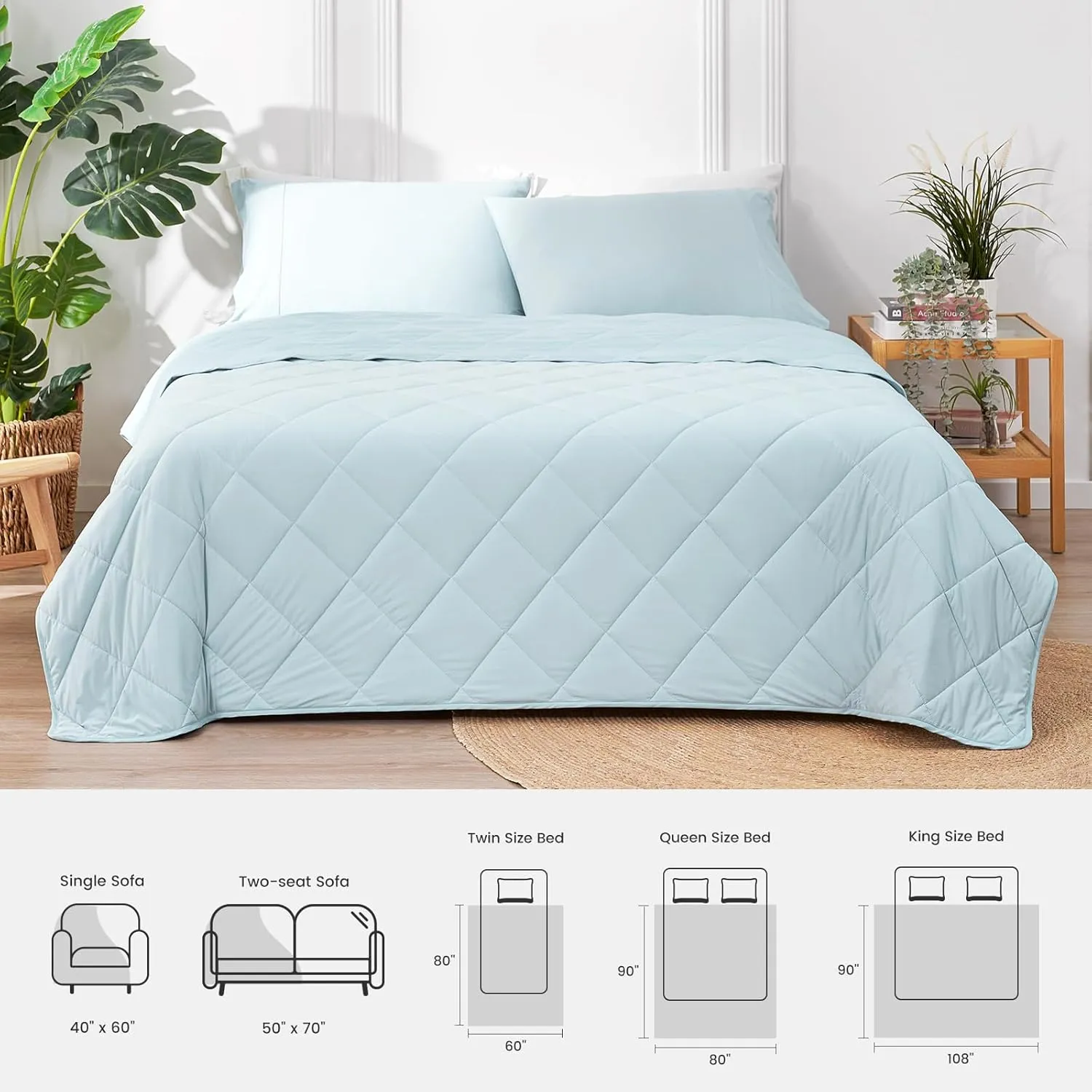 Cozy Bliss Cooling Blanket for Hot Sleepers, Q-Max 0.4 Cooling Comfort King Size, Cold Blankets for Night Sweats Sleeping, Ultra-Cool Lightweight Breathable Summer Blanket for Bed