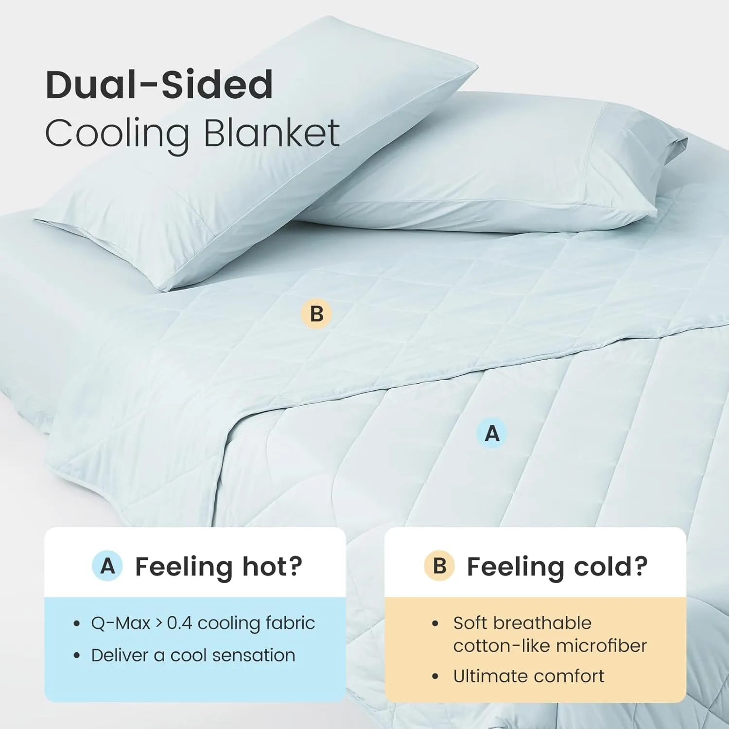 Cozy Bliss Cooling Blanket for Hot Sleepers, Q-Max 0.4 Cooling Comfort King Size, Cold Blankets for Night Sweats Sleeping, Ultra-Cool Lightweight Breathable Summer Blanket for Bed