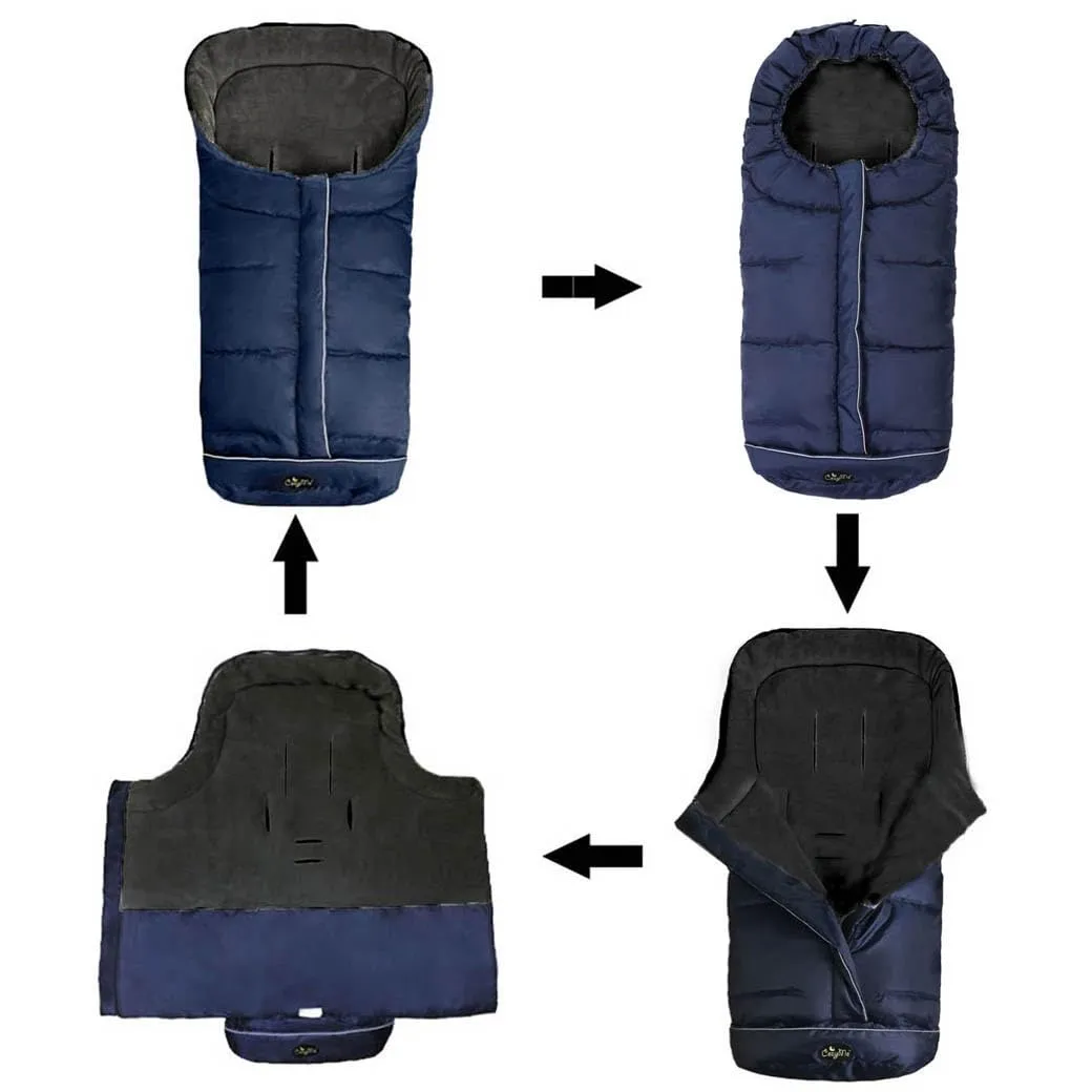 CozyMe Stroller footmuff, 3-in-1 Winter Baby Bunting Bag, Water Resistant Stroller Blanket Bunging Bag,Multi Purpose Fleece Lined Warm Hooded Sleeping Bag for Baby Winter Stroller Cover,6-36M
