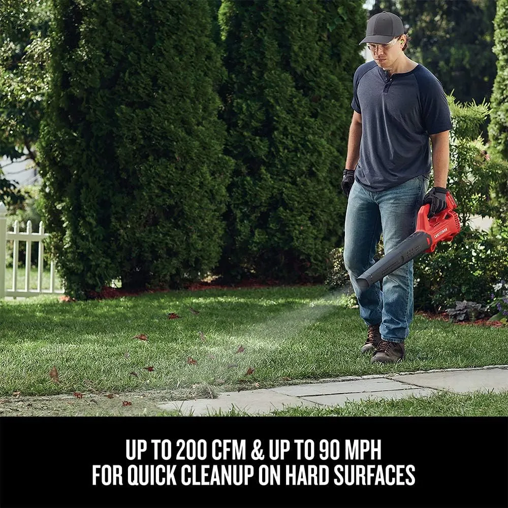 CRAFTSMAN 20V MAX Cordless Leaf Blower Kit with Battery & Charger Included (CMCBL710D1) Red