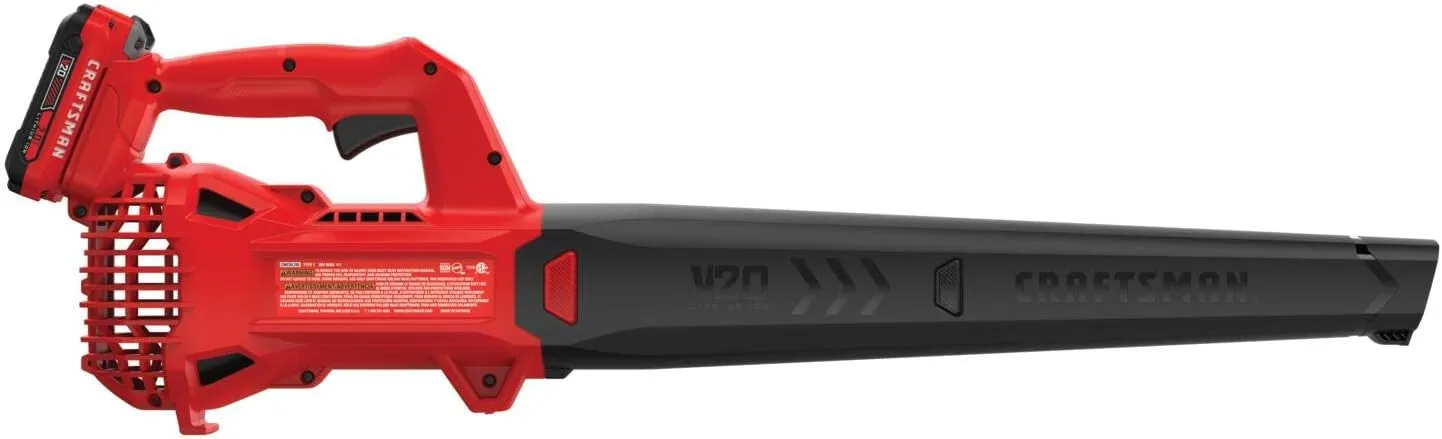 CRAFTSMAN 20V MAX Cordless Leaf Blower Kit with Battery & Charger Included (CMCBL710D1) Red