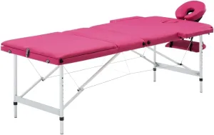 Create a Relaxing Space with Foldable 3-Zone Massage Table, Adjustable Height and Foam Padding, Pink