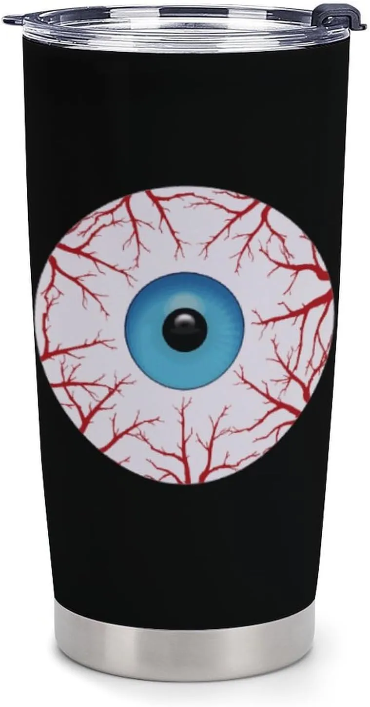 Creepy Bloodshot Eyeball Simple Insulated Tumbler Leakproof Travel Coffee Mug Safe Car Cups 600ml