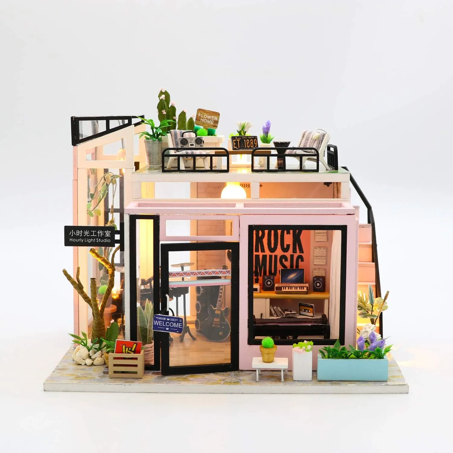 CRIOLPO DIY Miniature Dollhouse Kit, 1:24 Scale Tiny House Building Kit with Furniture, 3D Wooden Craft Model, Creative Miniature House Kit for Adults, for Home Decor, DIY Lovers - Little Time Studio