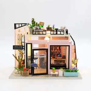 CRIOLPO DIY Miniature Dollhouse Kit, 1:24 Scale Tiny House Building Kit with Furniture, 3D Wooden Craft Model, Creative Miniature House Kit for Adults, for Home Decor, DIY Lovers - Little Time Studio