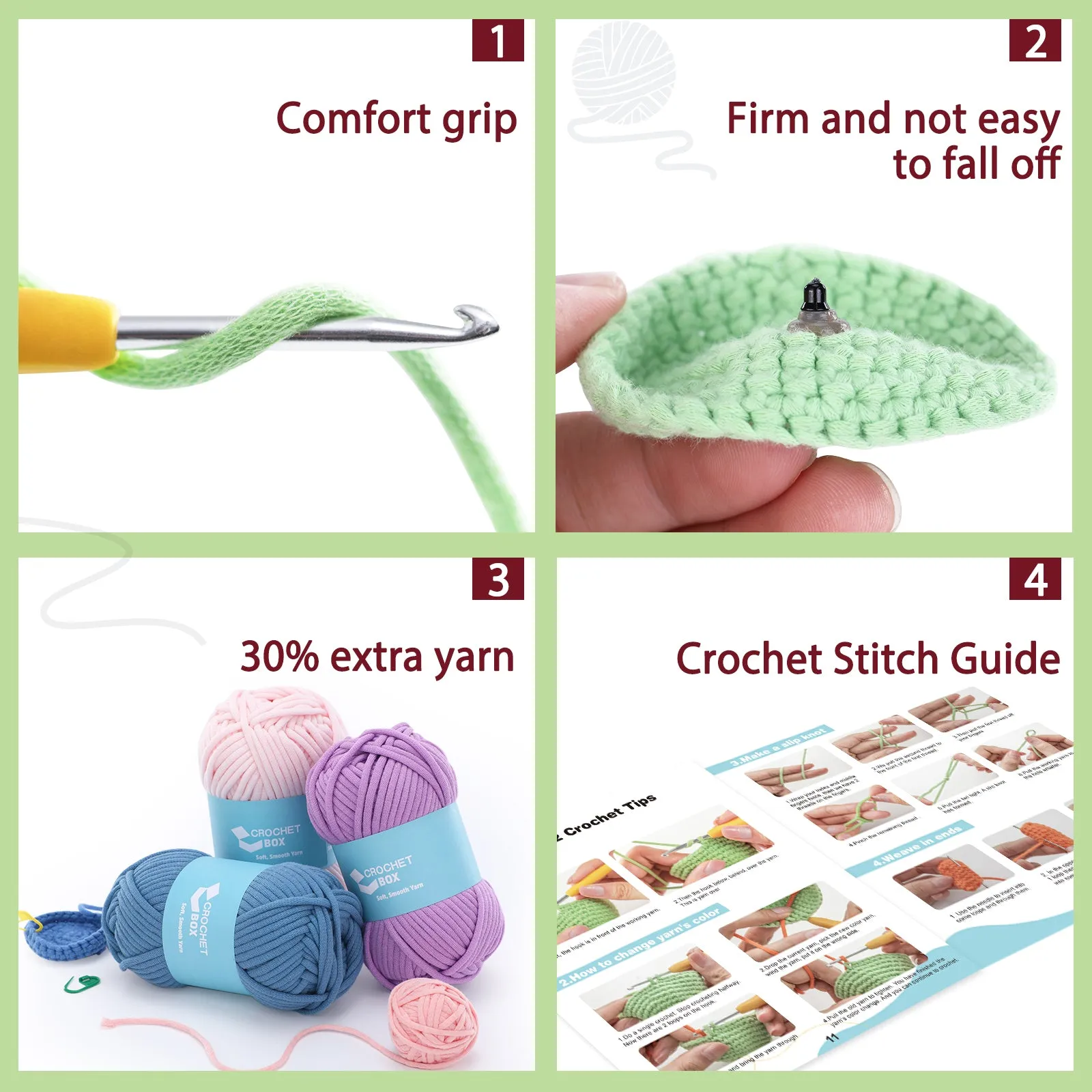 CROCHET BOX Crochet Kit for Beginners—— Animal Mushroom