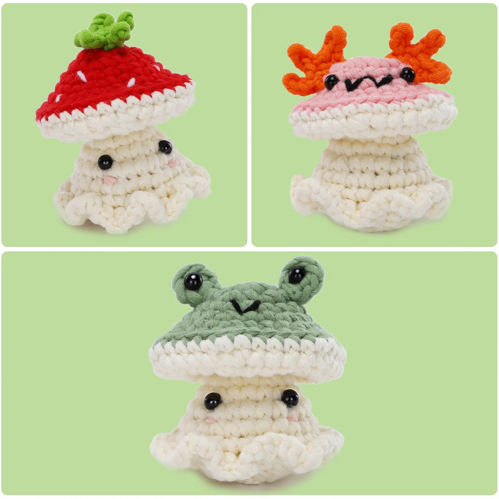 CROCHET BOX Crochet Kit for Beginners—— Animal Mushroom