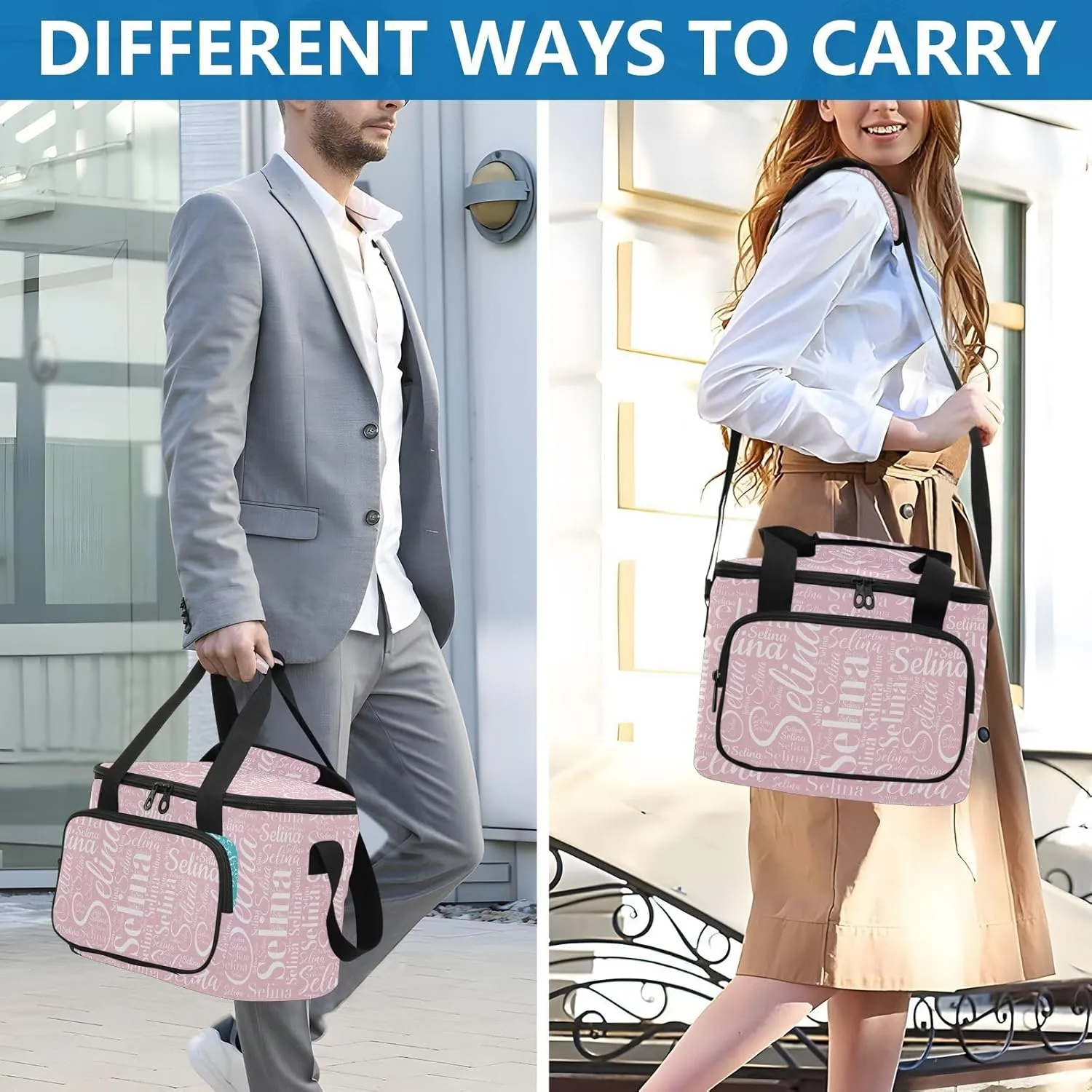 Custom Cooler Bag Personalized Leakproof Cooler Tote Bag Organizer Insulated 24 Cans Camping Coolers