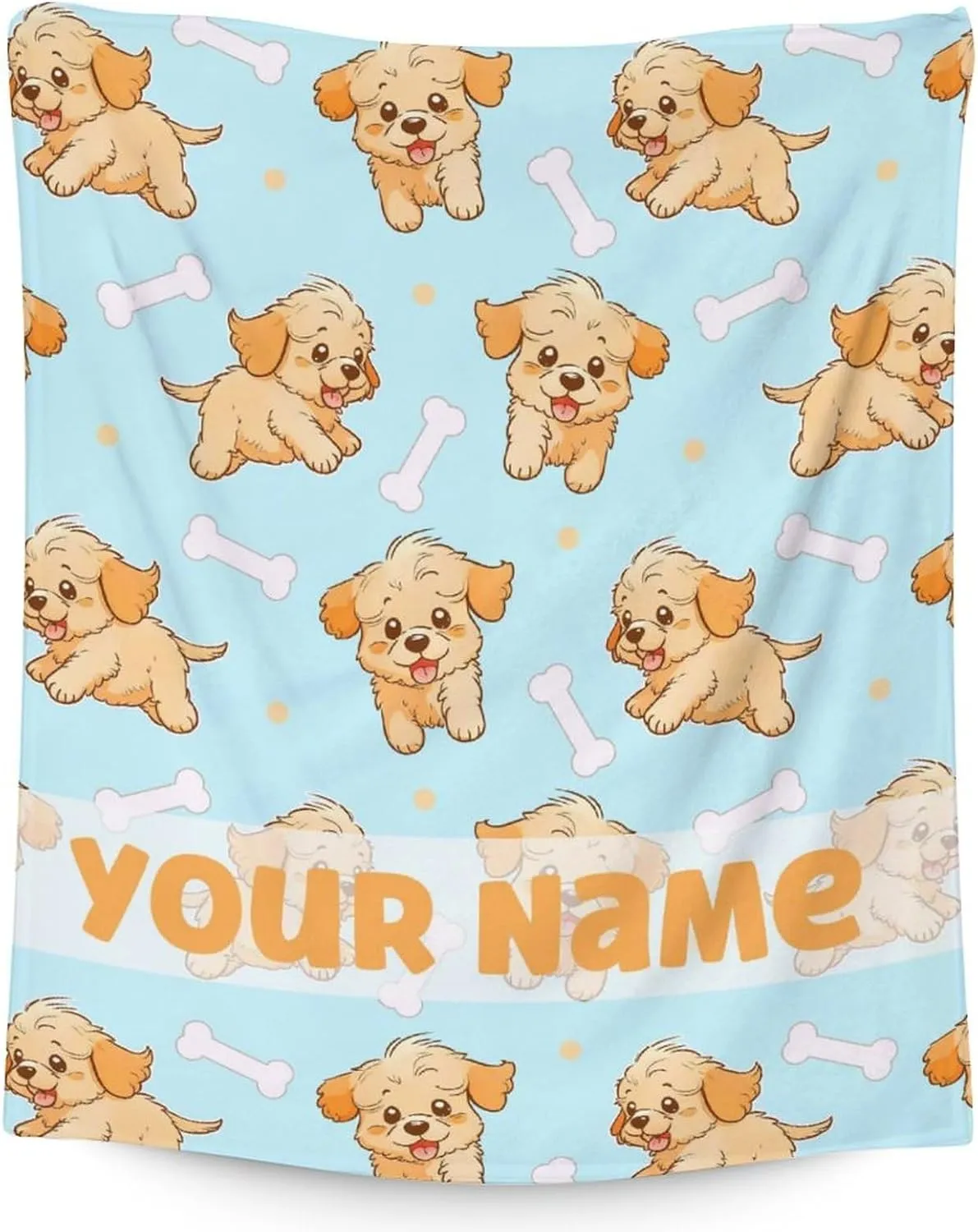 Custom Golden Retrievers Blanket Gift - 40x50 Inches Cute Blankets for Girls & Boys - Blue Soft Fuzzy Throw for Couch, Sofa
