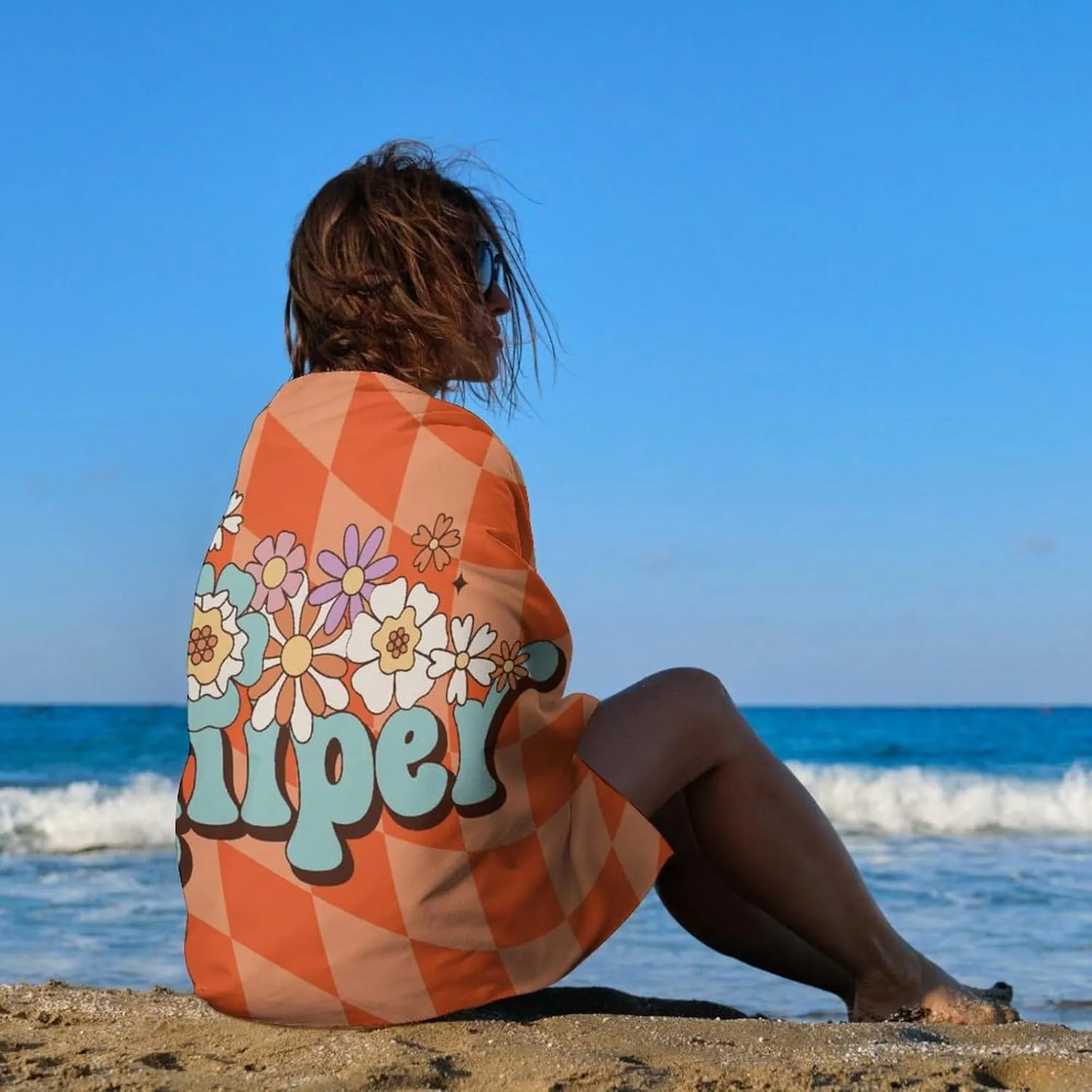 Customize Beach Towel 32x52 Inch Summer Pool Picnic Essentials Home Gift Soft Blanket for Men Women Lightweight Classic Microfiber Bath Towel Blanket