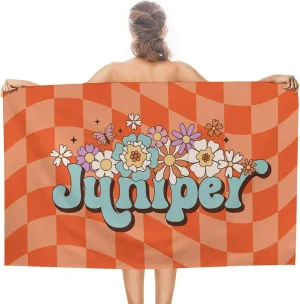 Customize Beach Towel 32x52 Inch Summer Pool Picnic Essentials Home Gift Soft Blanket for Men Women Lightweight Classic Microfiber Bath Towel Blanket