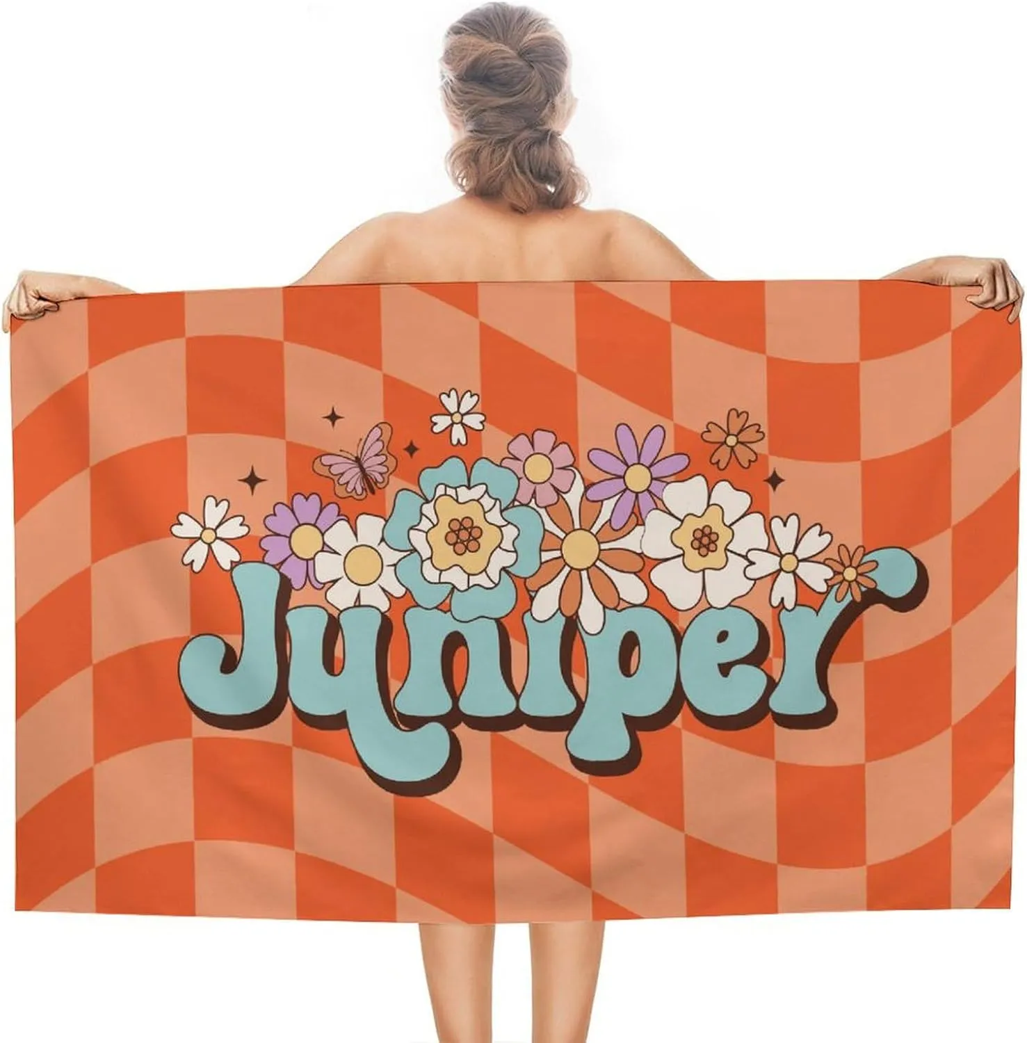 Customize Beach Towel 32x52 Inch Summer Pool Picnic Essentials Home Gift Soft Blanket for Men Women Lightweight Classic Microfiber Bath Towel Blanket
