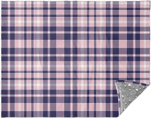 Cute Pink Plaid Navy Camping Blanket, Insulation Blanket, Throws for Women, Thin Travel Blanket