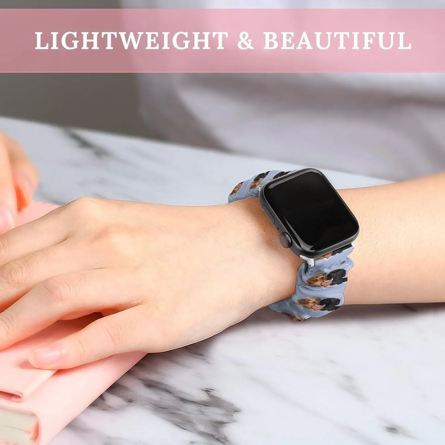 Dachshund Couple Lover Fashion Watch Strap Scrunchies Wristbands Compatible With IWatch Series