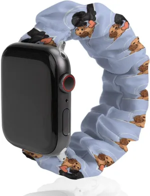 Dachshund Couple Lover Fashion Watch Strap Scrunchies Wristbands Compatible With IWatch Series