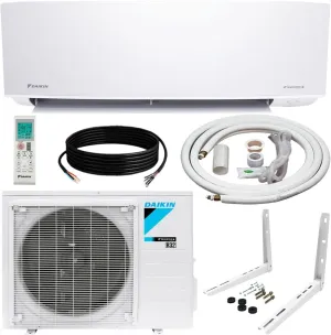 Daikin 18,000 BTU 18 SEER2 Entra R32 Series Ductless Mini Split Heat Pump System w/Maxwell All-Inclusive 15’ Installation Kit and Wall Mounting Bracket (230V)