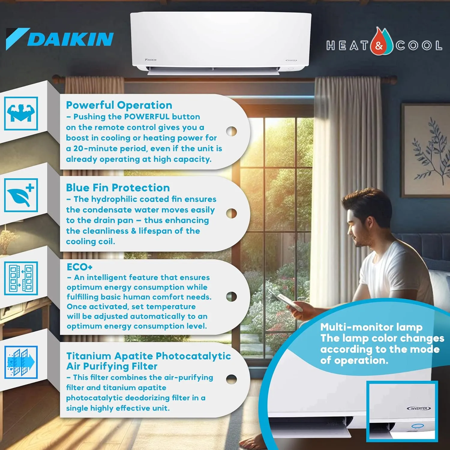 Daikin 18,000 BTU 18 SEER2 Entra R32 Series Ductless Mini Split Heat Pump System w/Maxwell All-Inclusive 15’ Installation Kit and Wall Mounting Bracket (230V)