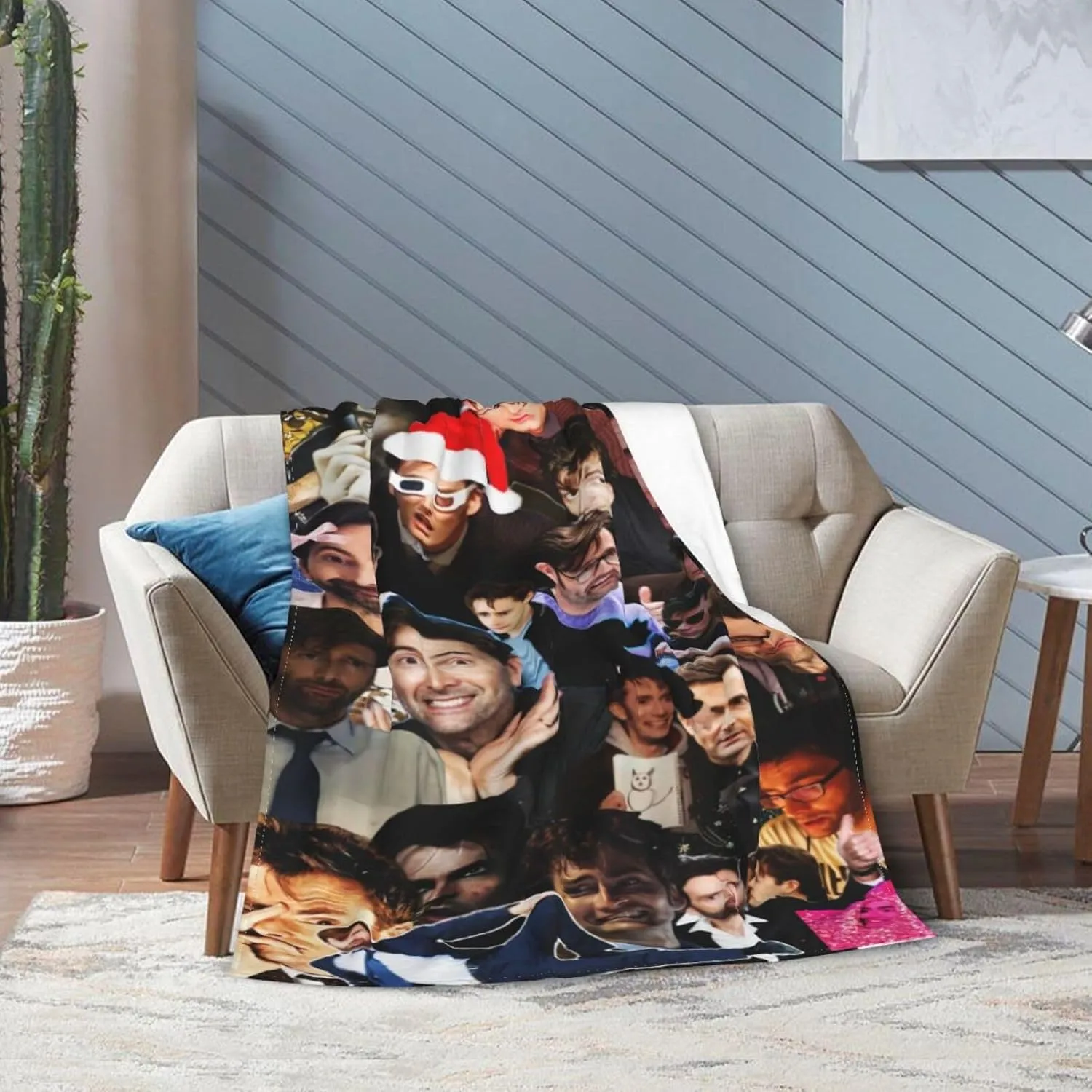 David Actors Tennant Throw Flannel Blanket for Bed Sofa Room Couch Camping Car Soft Air Conditioning Blankets for All Seasons 40"x30"