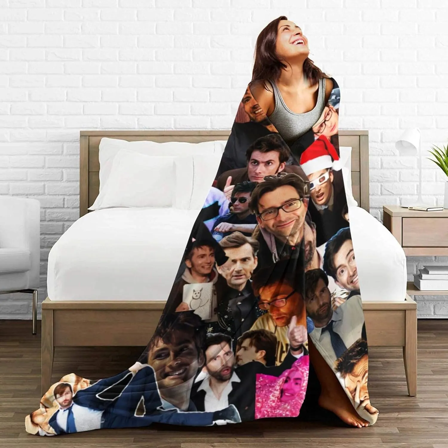 David Actors Tennant Throw Flannel Blanket for Bed Sofa Room Couch Camping Car Soft Air Conditioning Blankets for All Seasons 40"x30"