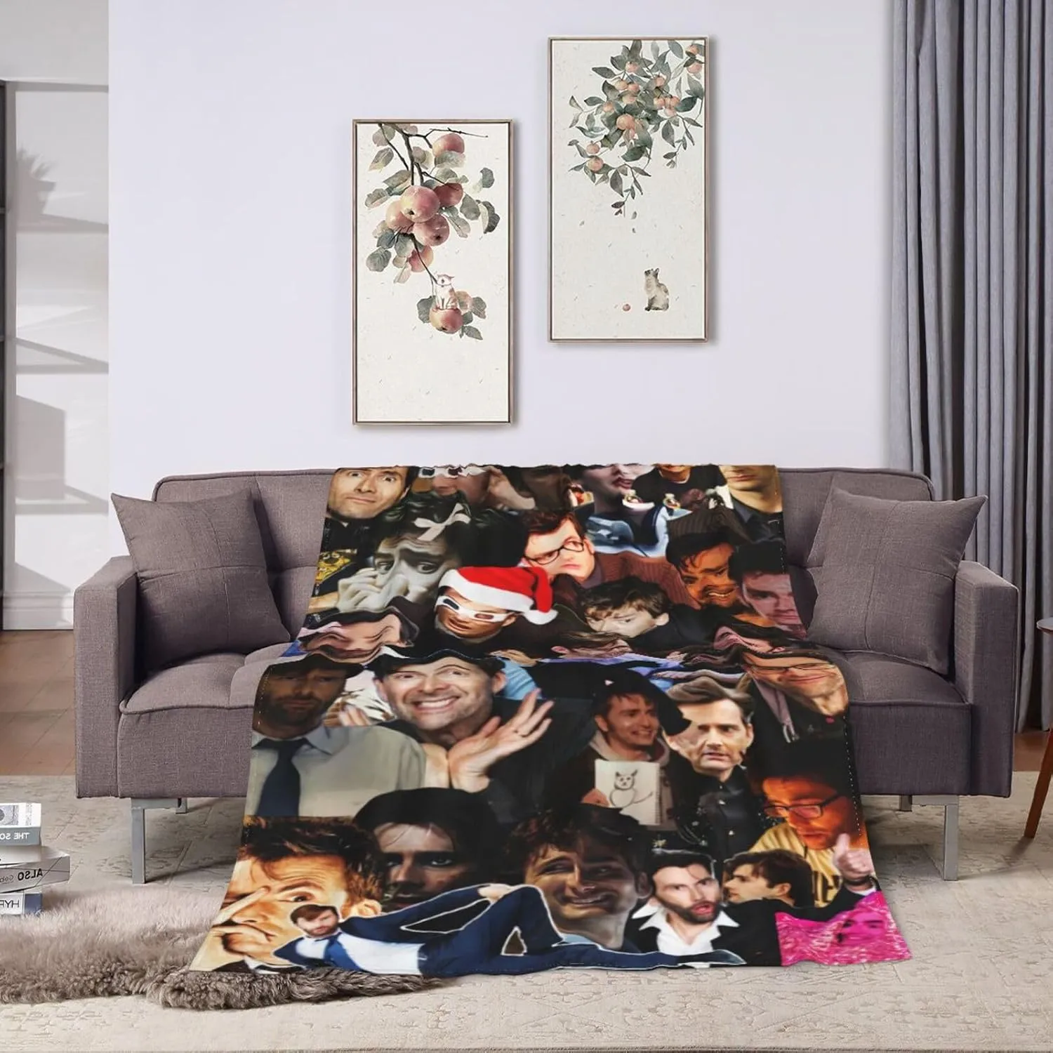 David Actors Tennant Throw Flannel Blanket for Bed Sofa Room Couch Camping Car Soft Air Conditioning Blankets for All Seasons 40"x30"