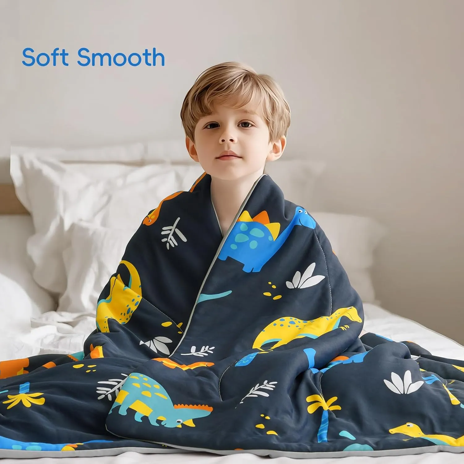 david's kids Throw Cooling Baby Blanket for Hot Sleepers, Q-Max > 0.45 Summer Kids Gift for Boys with Dual-Sided Cooling Fabric, Lightweight, Breathable and Soft Baby Blanket, 50"X60", Dinosaur