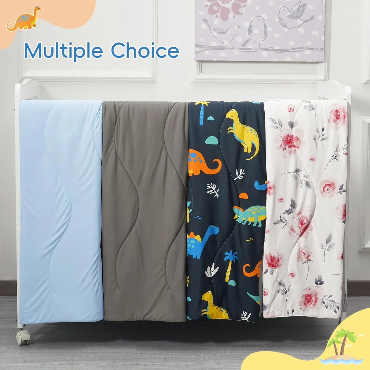 david's kids Throw Cooling Baby Blanket for Hot Sleepers, Q-Max > 0.45 Summer Kids Gift for Boys with Dual-Sided Cooling Fabric, Lightweight, Breathable and Soft Baby Blanket, 50"X60", Dinosaur