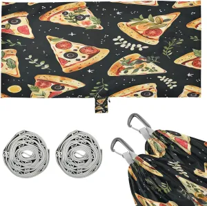Delicious Pizza Camping Hammock, 330 lbs with 2 Tree Straps, Carry Bag, Single Portable Hammock for Outdoor/Indoor, Hiking, Beach, Backpacking, Travel
