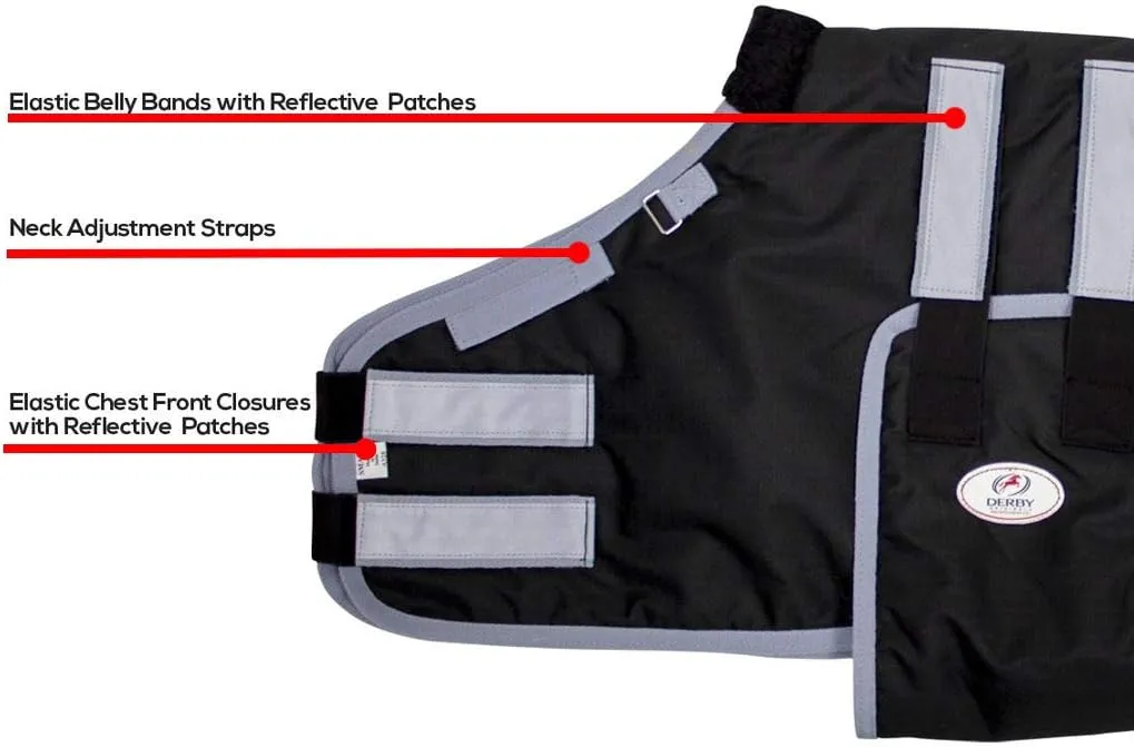 Derby Originals 600D Ripstop Waterproof Reflective Safety Winter Foal and Mini Horse Turnout Blanket 150g Medium Weight