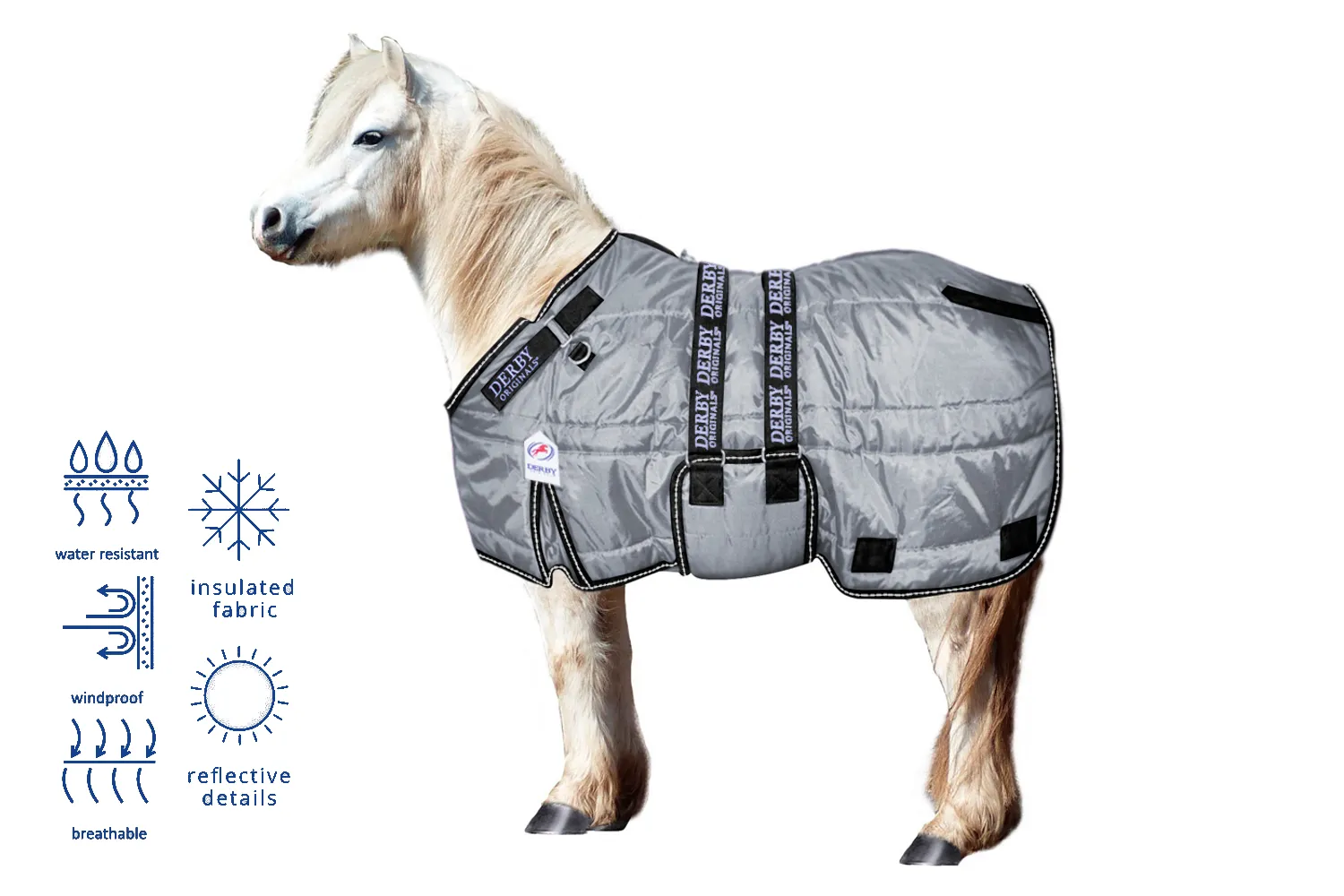 Derby Originals Nordic Tough Closed Front 420D  Winter Mini Horse and Pony Stable Blanket 200g Medium Weight