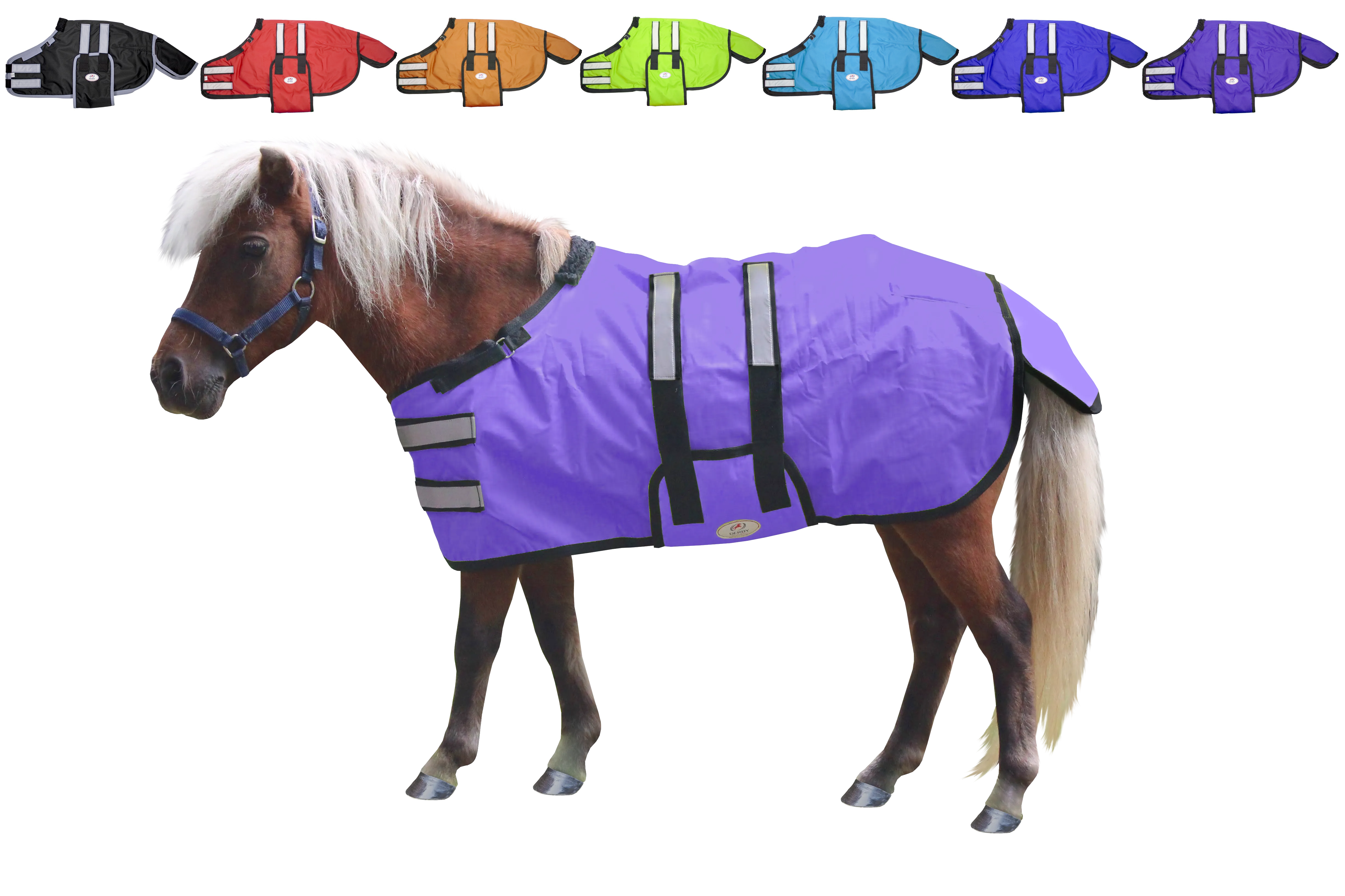 Derby Originals Reflective Safety No Hardware Winter Foal Turnout Blanket 600D Medium Weight 150g