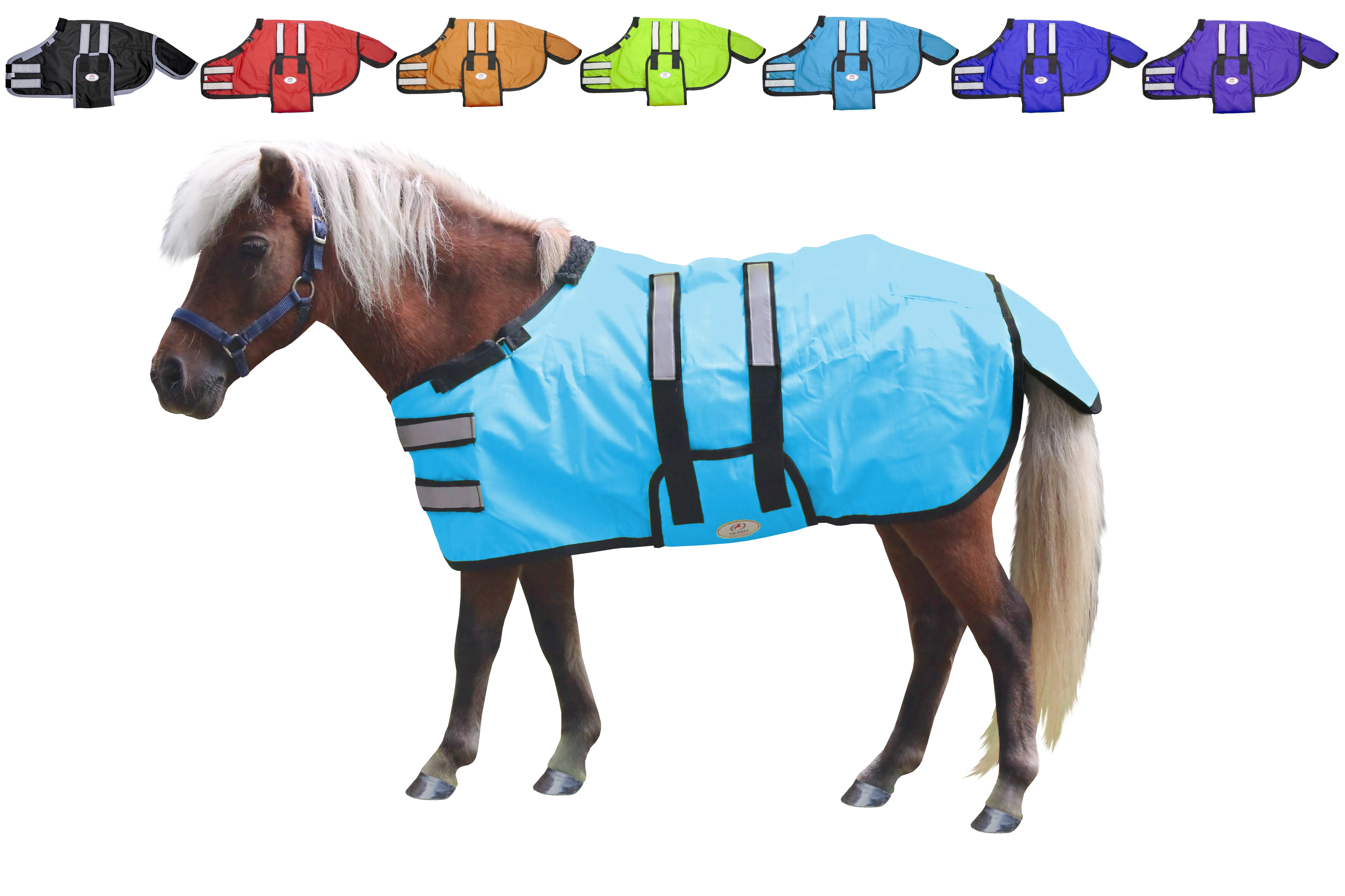 Derby Originals Reflective Safety No Hardware Winter Foal Turnout Blanket 600D Medium Weight 150g