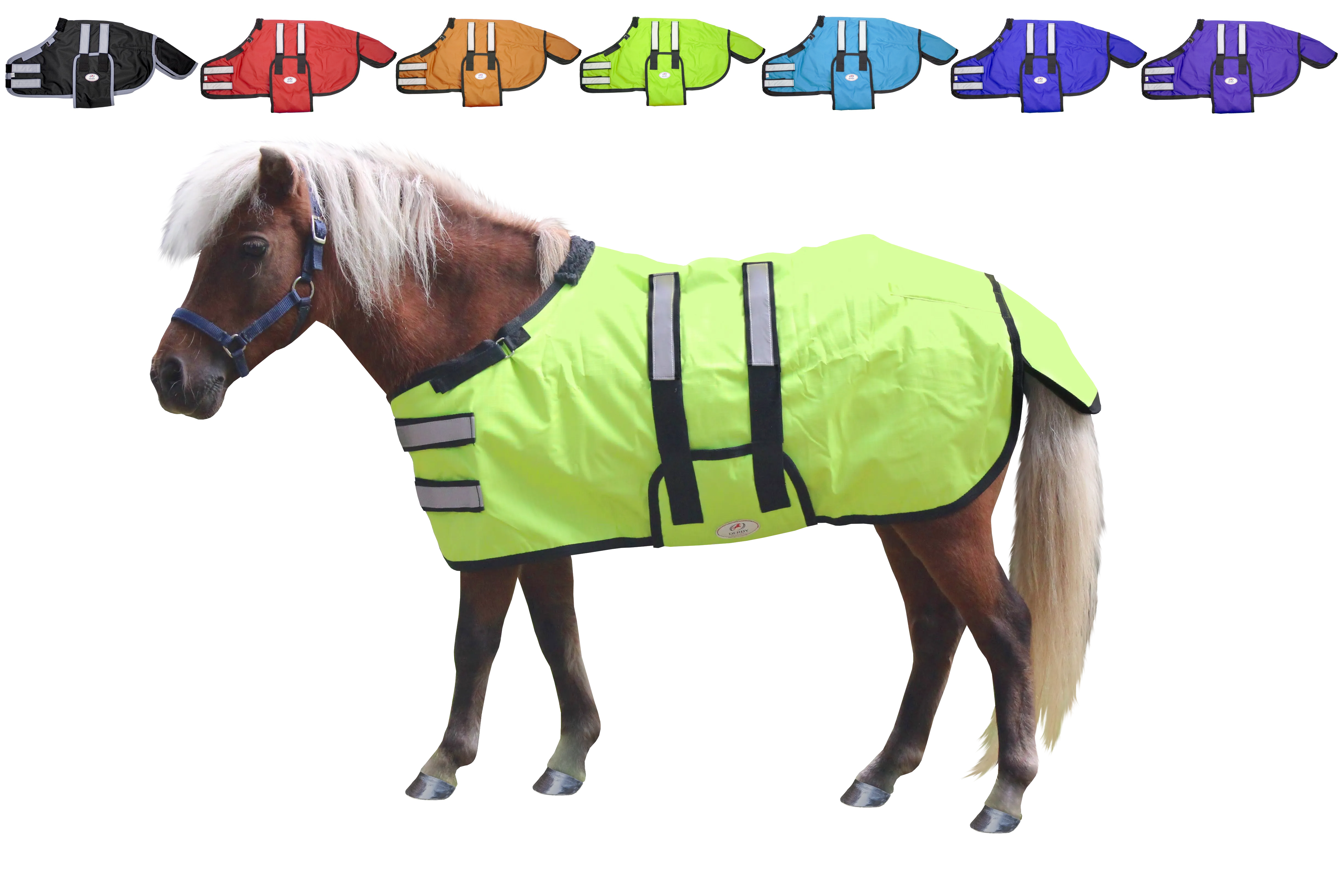 Derby Originals Reflective Safety No Hardware Winter Foal Turnout Blanket 600D Medium Weight 150g