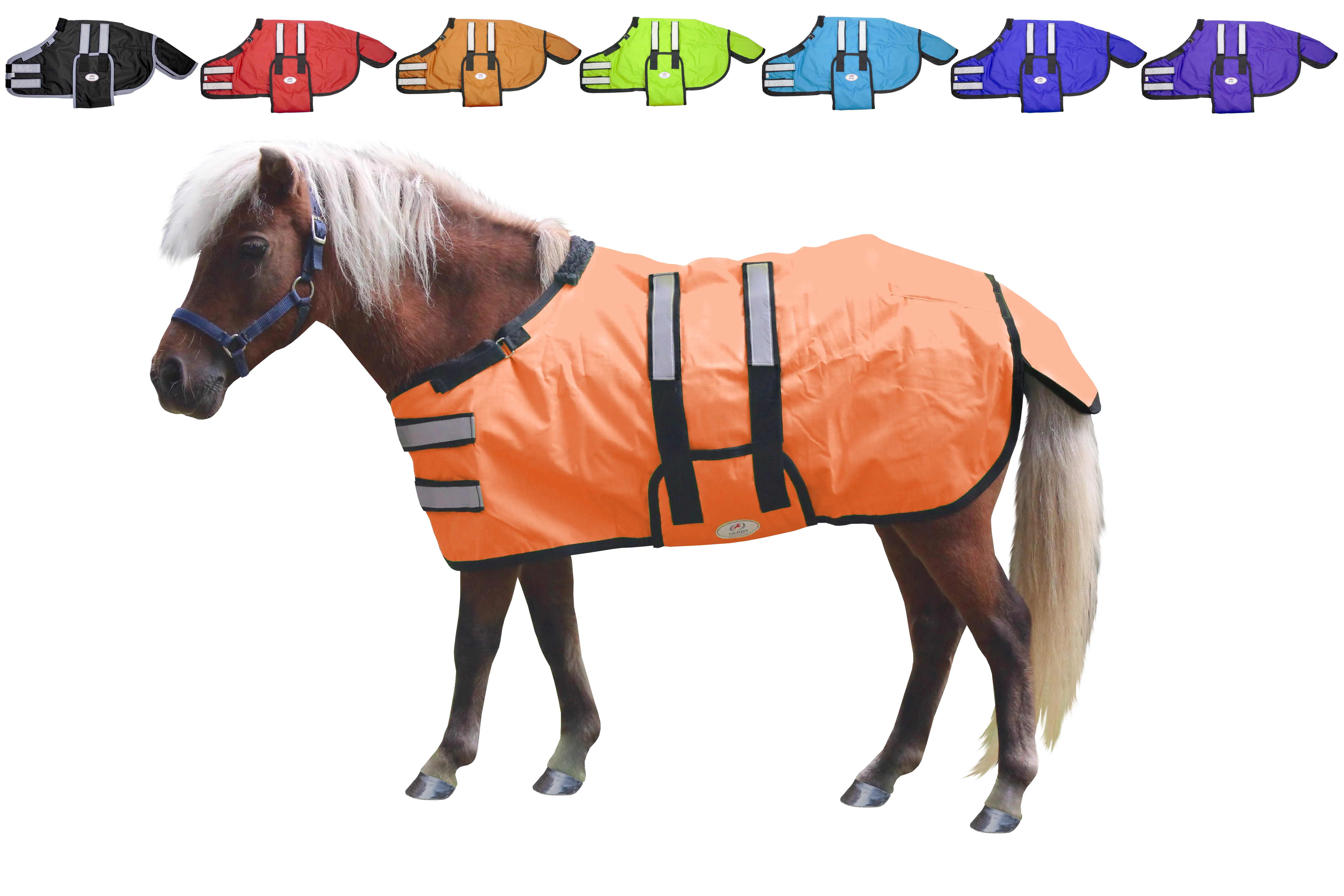 Derby Originals Reflective Safety No Hardware Winter Foal Turnout Blanket 600D Medium Weight 150g
