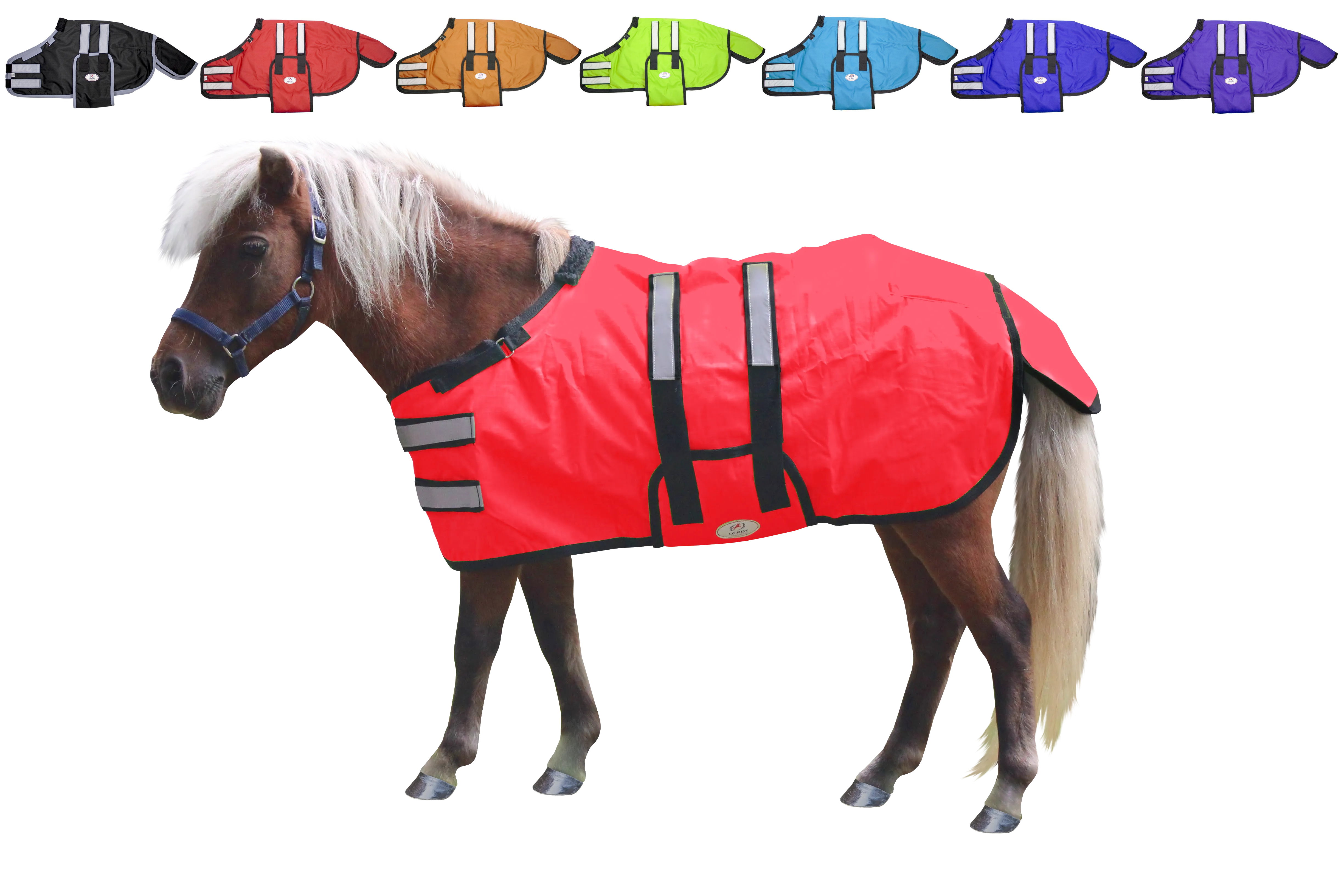 Derby Originals Reflective Safety No Hardware Winter Foal Turnout Blanket 600D Medium Weight 150g