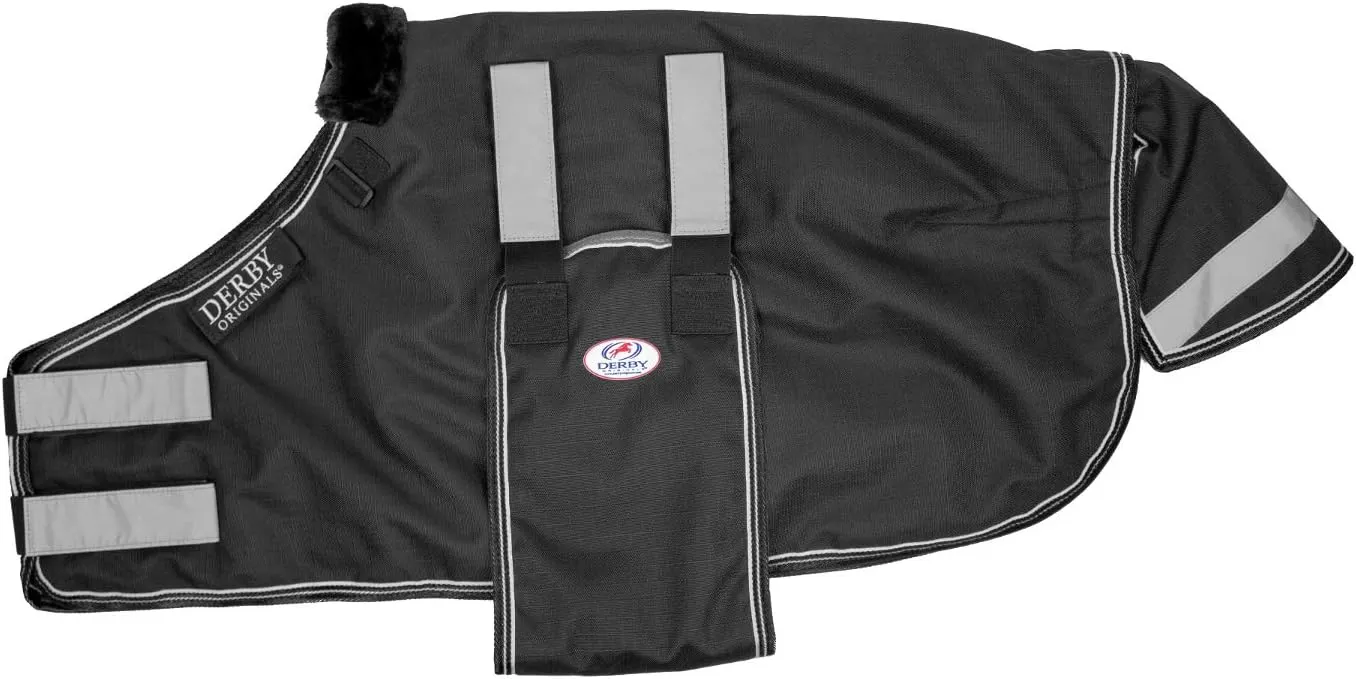 Derby Originals Reflective Safety No Hardware Winter Turnout Blanket for Foals & Mini Horses 1200D Waterproof Ripstop 150g Insulation Triple Layer Breathable 210T Lining