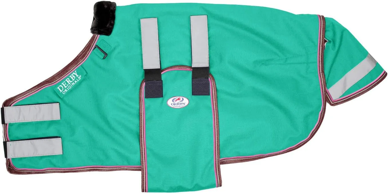 Derby Originals Reflective Safety No Hardware Winter Turnout Blanket for Foals & Mini Horses 1200D Waterproof Ripstop 150g Insulation Triple Layer Breathable 210T Lining