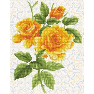 Diamond Dotz Yellow Rose Bouquet with Frame - 8.7 x 8.7 in
