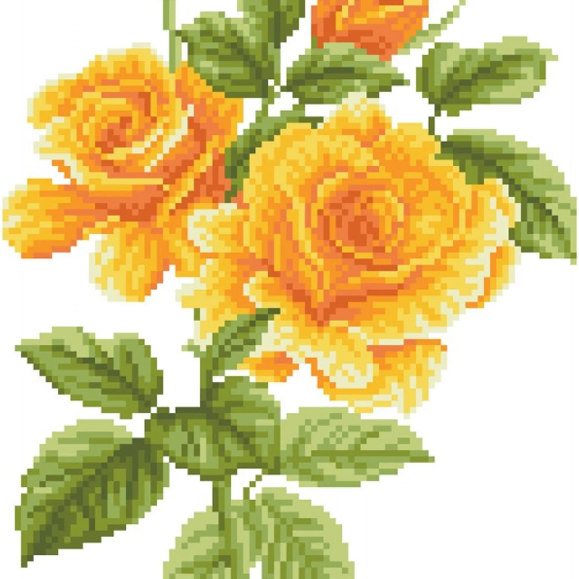 Diamond Dotz Yellow Rose Bouquet with Frame - 8.7 x 8.7 in