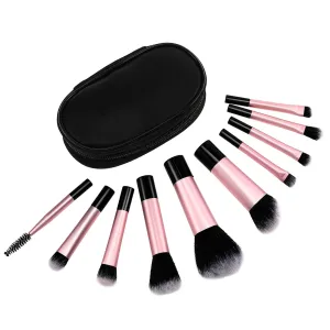Didiseaon 10 Piece Mini Travel Makeup Brush Set Blush Face Eye Travel Size Brush Kit