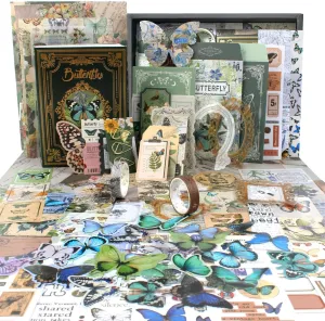 Diuhofart Scrapbook Kits for Adults Women, Aesthetic Stationery Scrap Booking Supples Kit with A6 Grid Notebook for Junk Journal Supplies, DIY Paper Craft Art Materials