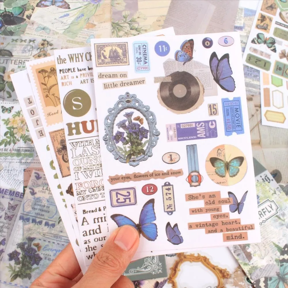 Diuhofart Scrapbook Kits for Adults Women, Aesthetic Stationery Scrap Booking Supples Kit with A6 Grid Notebook for Junk Journal Supplies, DIY Paper Craft Art Materials
