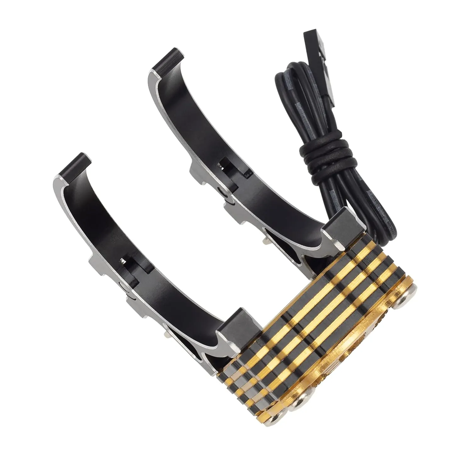 DKKY RC Motor Cooling Fan Heatsink 40-43mm Adjustable for Arrma Axial Traxxas 1/8 1/10 RC Crawler Car 4274 4068 4268 with 42mm Motor (Black Gold)